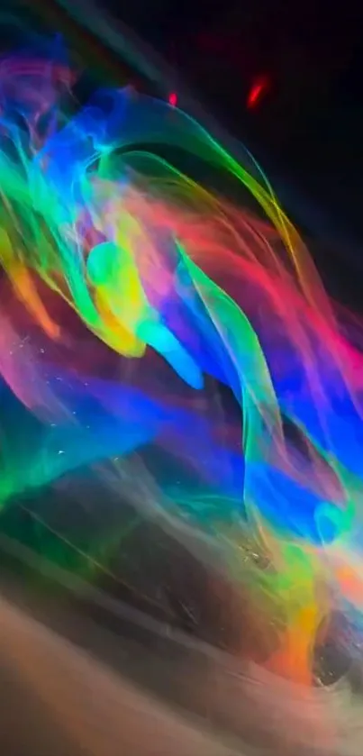 Colorful neon abstract design with vibrant flow.