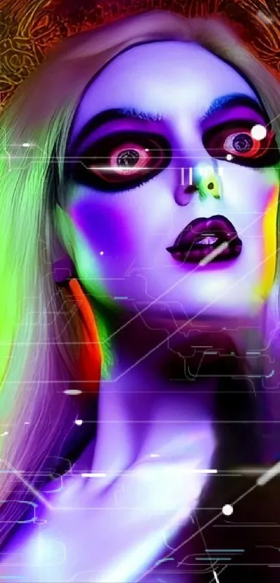 Vibrant neon art wallpaper with psychedelic colors and abstract design.