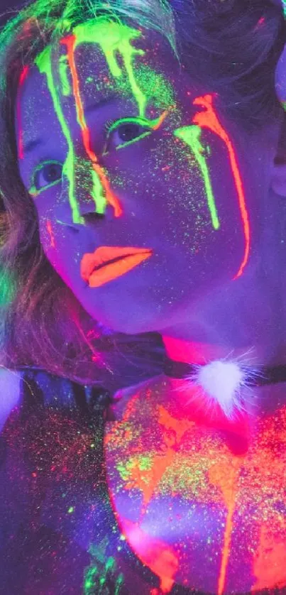 Vibrant neon art wallpaper with colorful glow effect.
