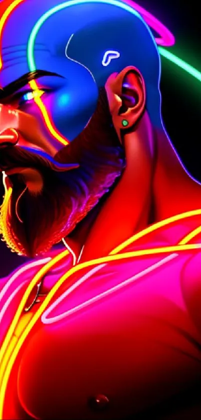 Vibrant neon art wallpaper with bold futuristic design and vivid colors.