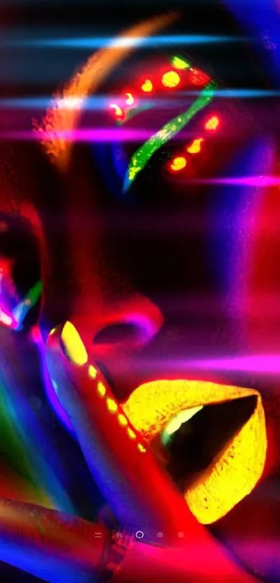 Neon art wallpaper with vibrant glowing colors.