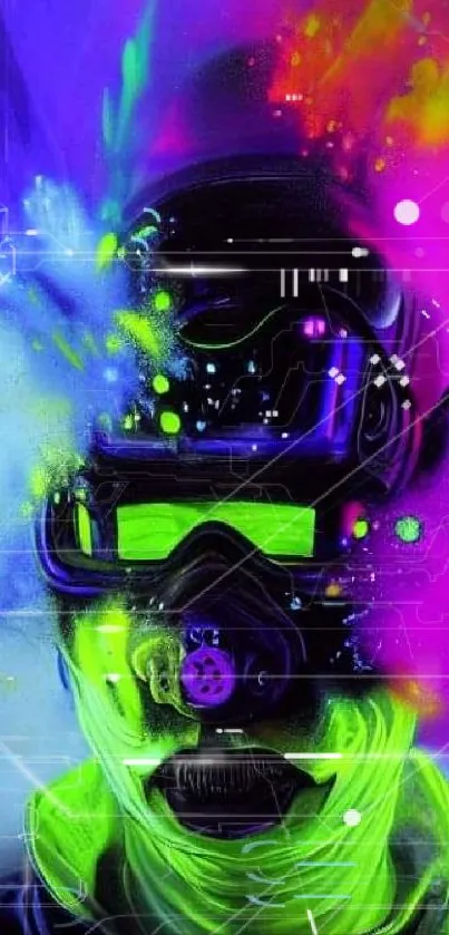 Vibrant neon art with a futuristic theme in electric colors for mobile wallpaper.