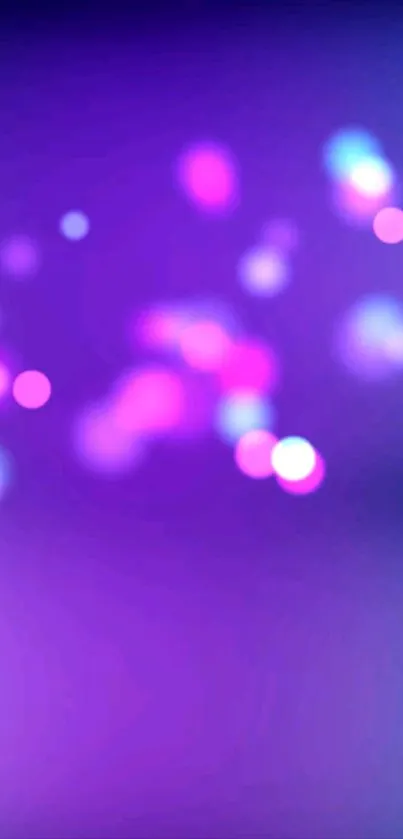 Vibrant neon bokeh purple mobile wallpaper.