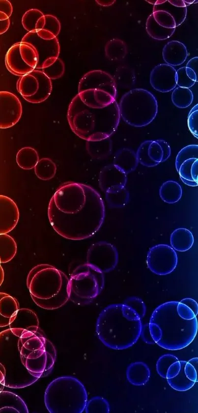 Dynamic neon bubble wallpaper with vibrant colors.