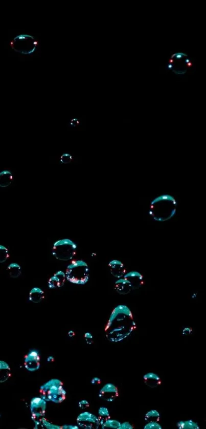 Neon bubbles on a dark black background, bursting with color.