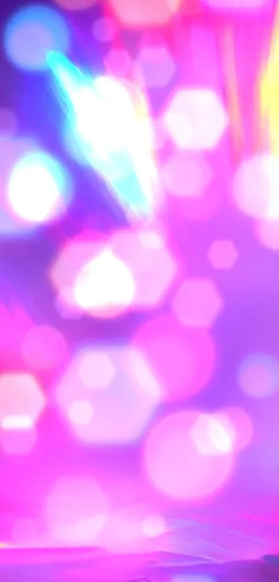 Vibrant purple and neon abstract phone wallpaper.