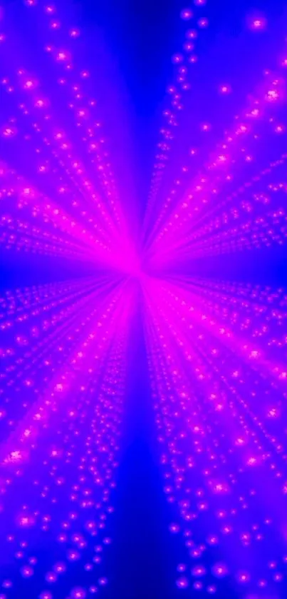 Vibrant pink and blue neon burst abstract wallpaper.