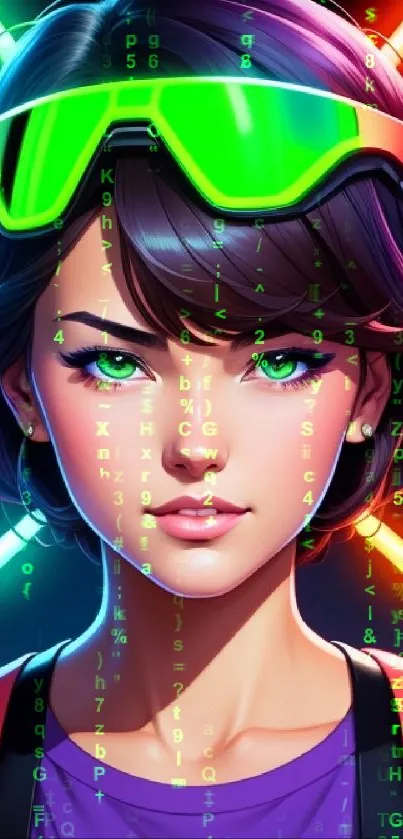 Colorful neon character wallpaper with vibrant details.