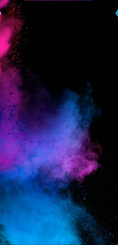 Vibrant neon mobile wallpaper with pink and blue explosion.