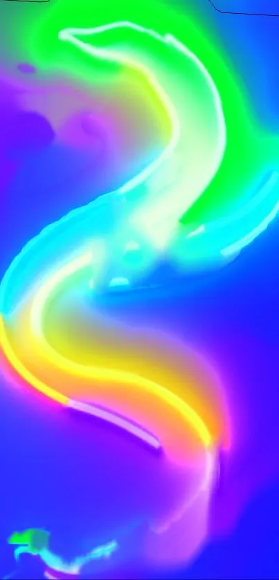 Vibrant neon and abstract color waves mobile wallpaper.