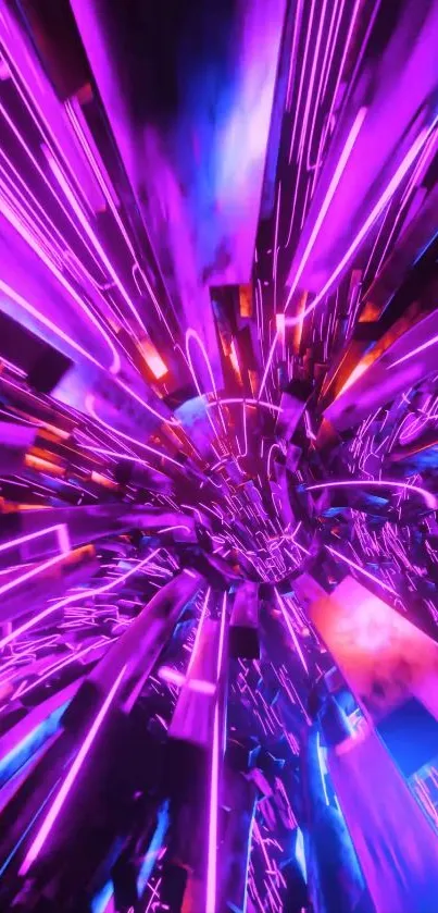 Futuristic neon purple explosion wallpaper with dynamic light effects.