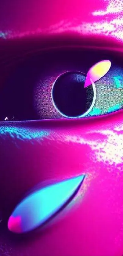 Futuristic neon eye wallpaper with vibrant colors.