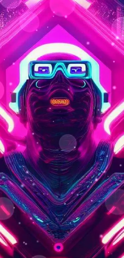 Futuristic neon art with vibrant colors and sci-fi elements.