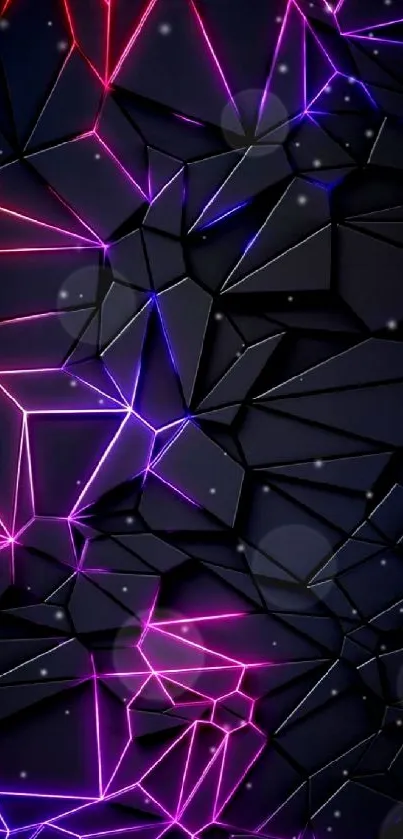 Vibrant neon geometric pattern mobile wallpaper.