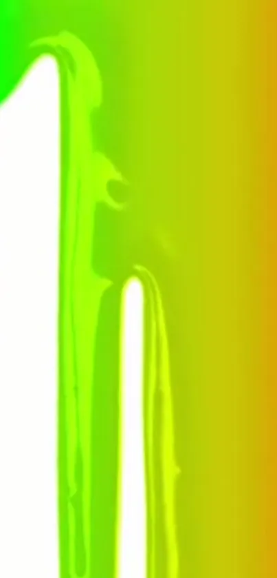Vibrant neon gradient wallpaper with flowing green and orange shades.