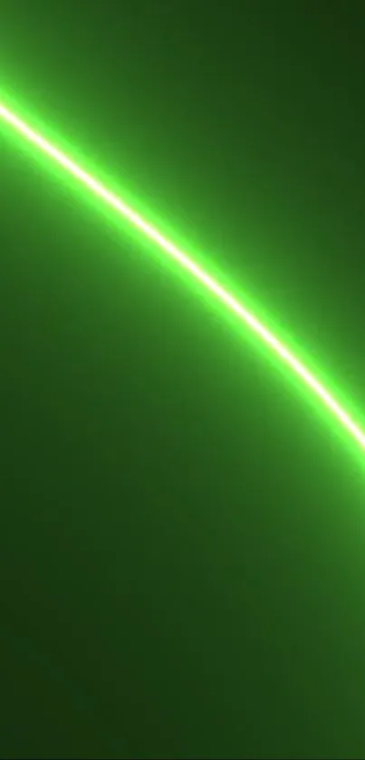 Neon green glowing line on black wallpaper.