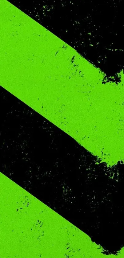 Neon green diagonal stripes on black background wallpaper.