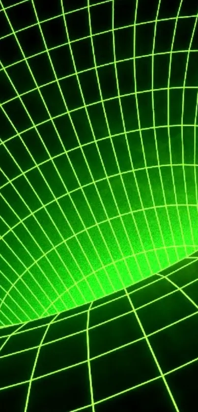 Neon green grid abstraction on mobile wallpaper.