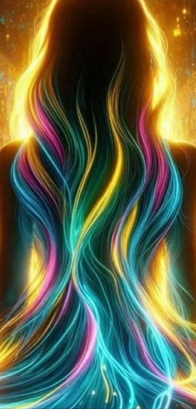 Neon hair wallpaper with vibrant colors and flowing strands.