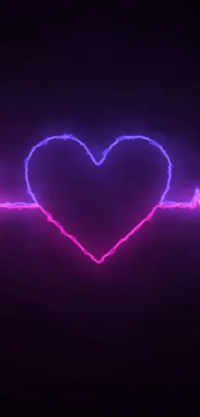 Electric neon heart with vibrant colors and glowing edges.