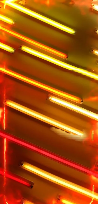 Colorful neon lights creating vibrant streaks on a mobile wallpaper.