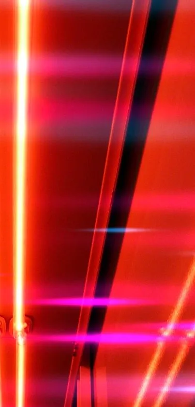 Neon red light wallpaper with vibrant glow patterns.