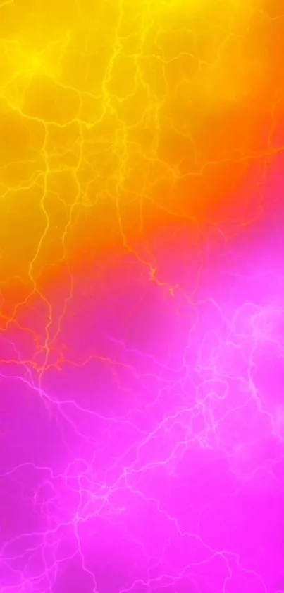 Vibrant neon pink and yellow lightning wallpaper for mobile.