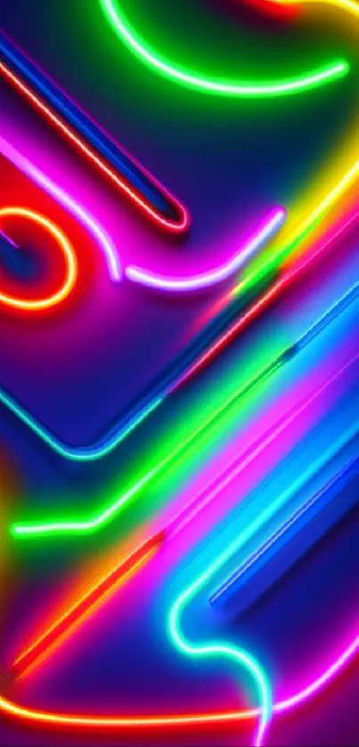 Mobile wallpaper featuring vibrant neon lights on a dark, artistic background.