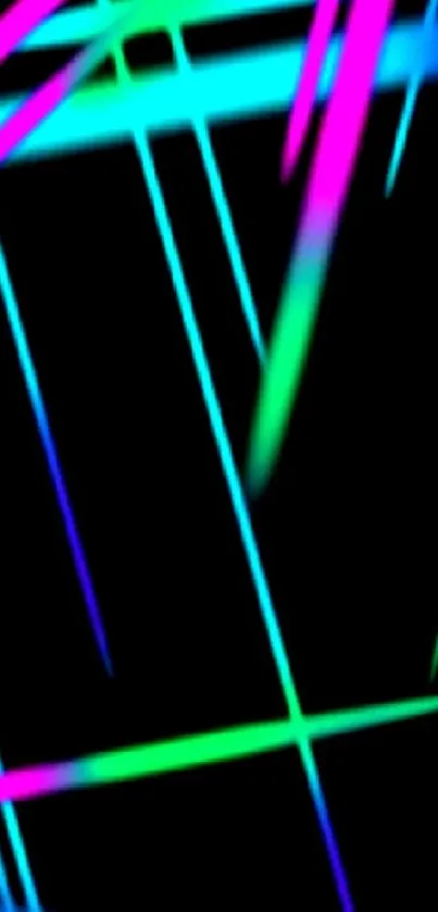 Vibrant neon lines on a black background.