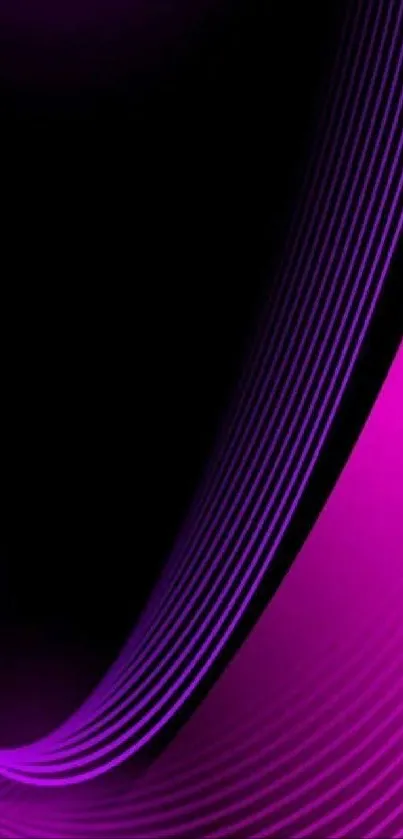 Dynamic neon purple lines on black background.