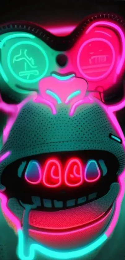 Neon monkey artwork with vibrant colors in a futuristic style.