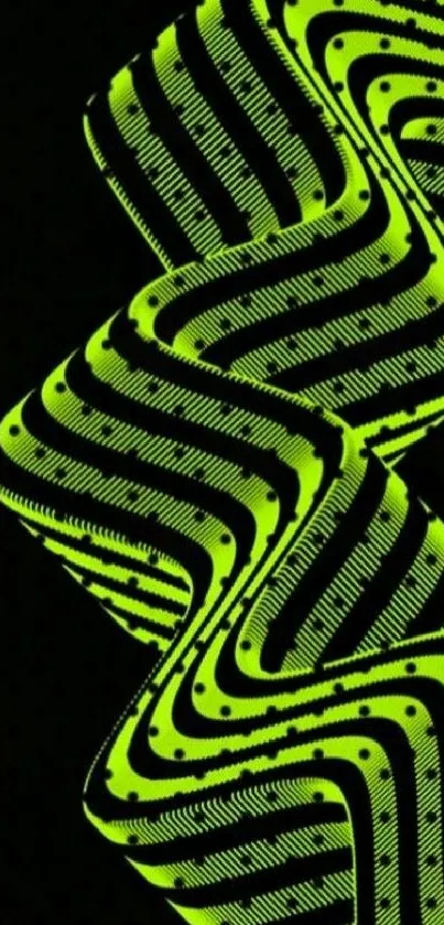 Vibrant neon green and black striped mobile wallpaper.