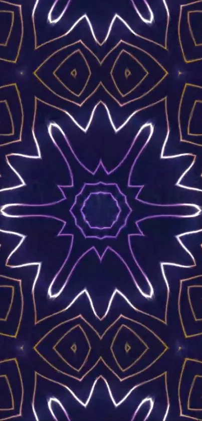 Intricate neon geometric pattern wallpaper