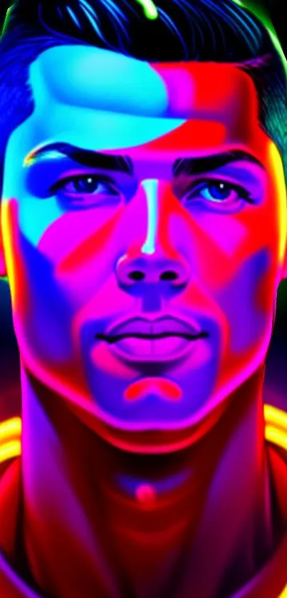 Neon portrait wallpaper with vibrant colors.