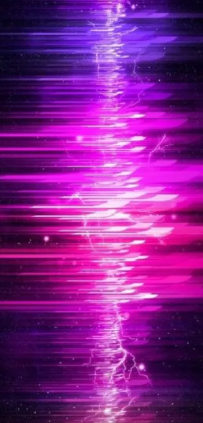 Vibrant neon purple wallpaper with abstract symmetrical design.