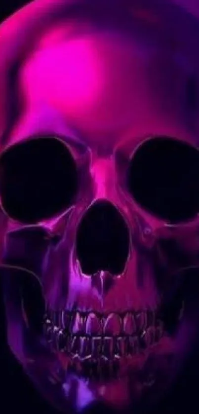 Magenta neon skull mobile wallpaper