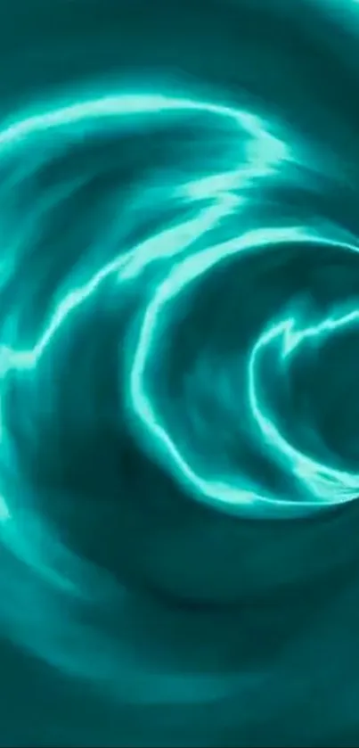 Vibrant teal neon spiral wallpaper for mobile.