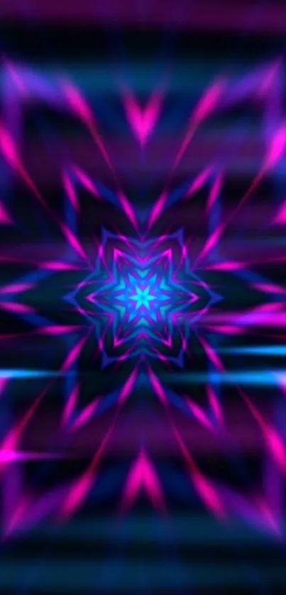 Vibrant neon star pattern in purple hues.