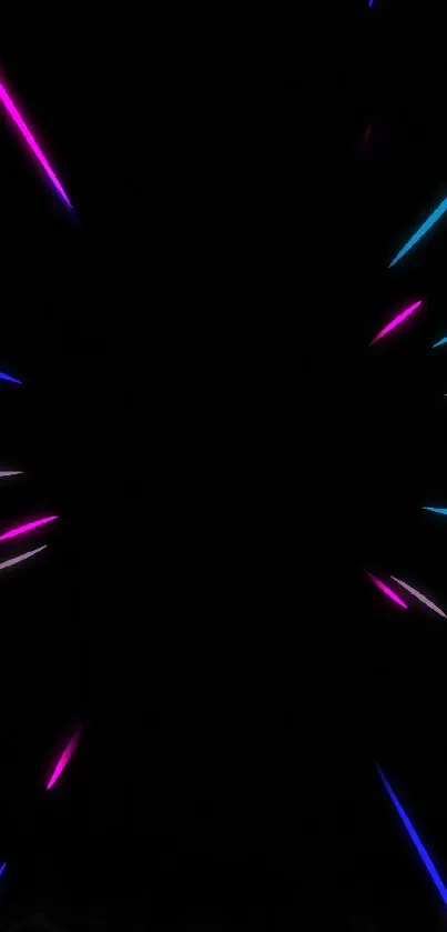 Neon streaks on black wallpaper, vibrant and dynamic mobile design.