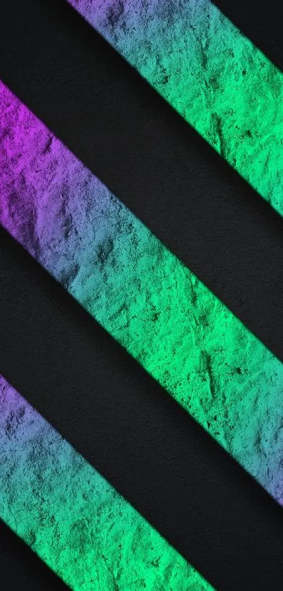 Vibrant neon stripes with black background.