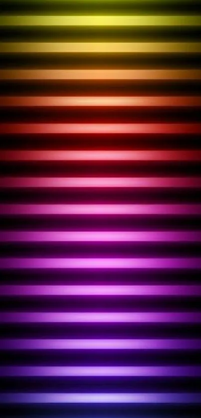 Vibrant neon stripes with a colorful gradient on black background.