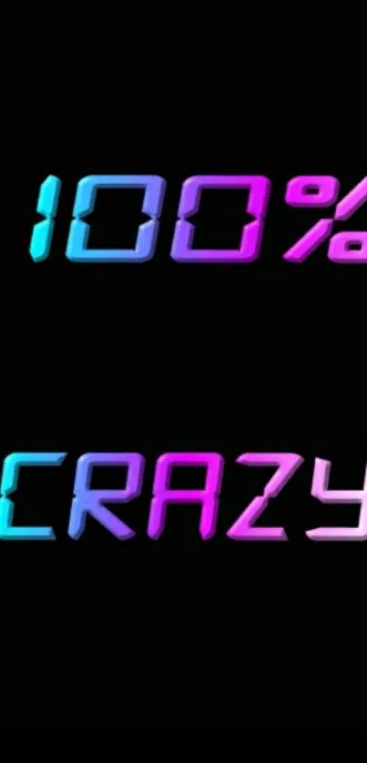 Mobile wallpaper with vibrant neon text on a black background.