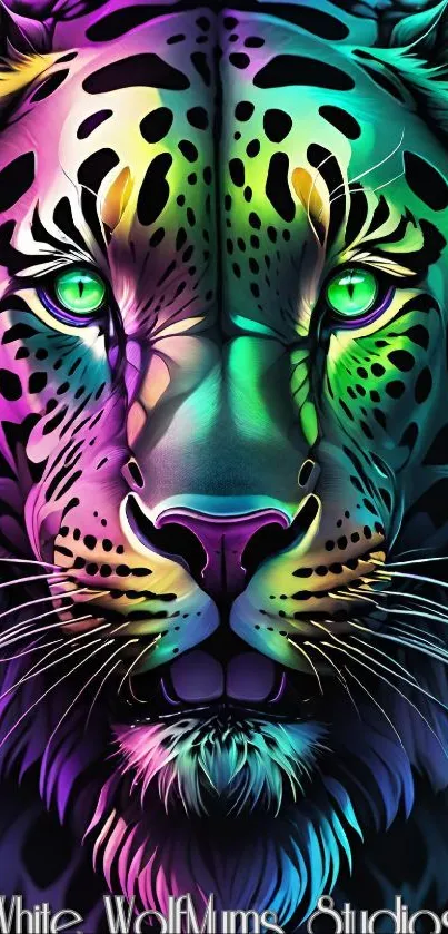 Vibrant neon tiger artwork wallpaper featuring a colorful design.