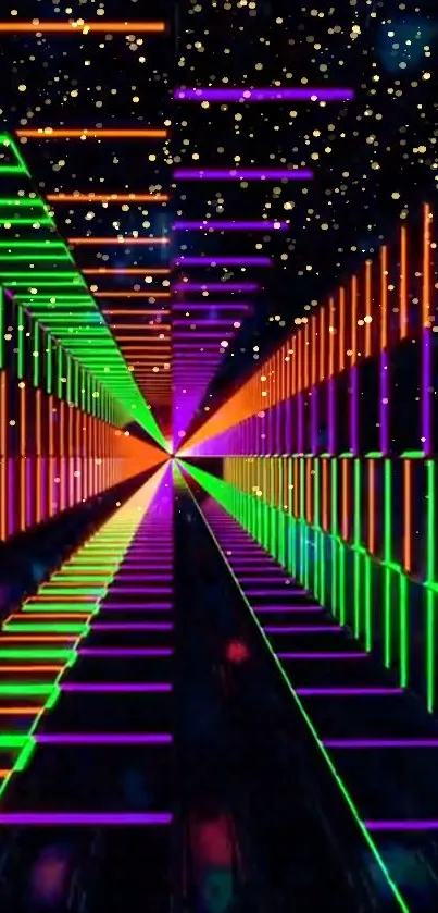 Vibrant neon tunnel wallpaper with dynamic colors.