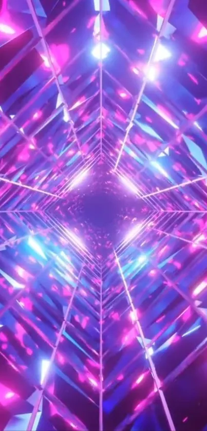 Futuristic neon tunnel design with vibrant colors.