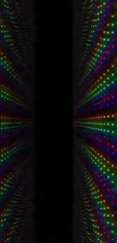 Vibrant neon tunnel wallpaper with colorful lights.