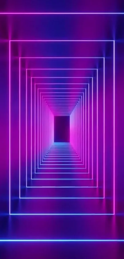 Vibrant neon tunnel wallpaper with pink and blue hues ideal for smartphones.