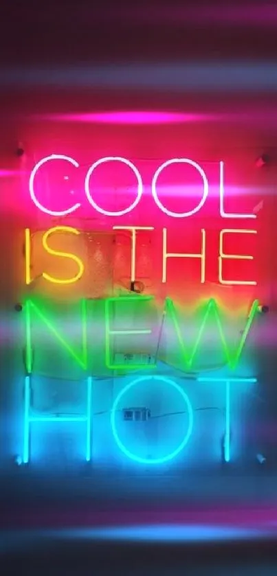 Vibrant neon sign with cool modern quote.