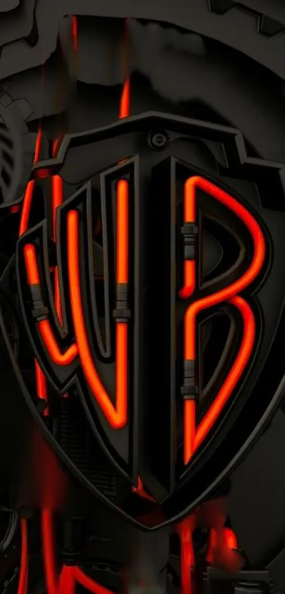 Neon WB logo in black and red, perfect for your phone wallpaper.