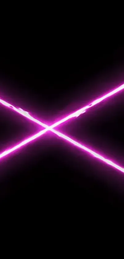 Vibrant neon pink X on dark wallpaper